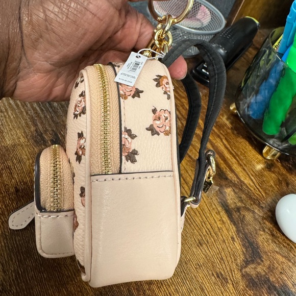 NWT Coach Mini Court Backpack Bag Charm With Rosette Print - Picture 5 of 10